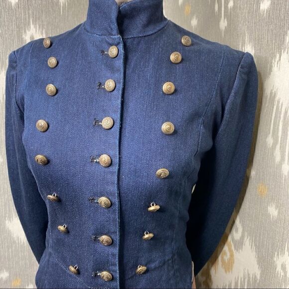 Ralph Lauren Indigo Blue Cropped Naval Officers Jacket - Picture 8 of 16